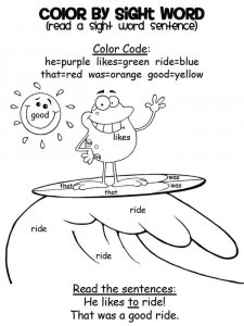 Hidden sight words coloring page 6 - Free printable