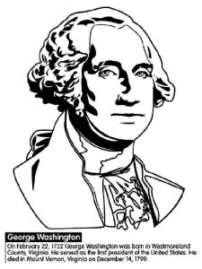 President George Washington coloring page 3 - Free printable