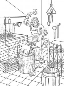 Blacksmith coloring page 2 - Free printable