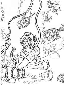 Diver coloring page 12 - Free printable