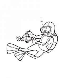 Diver coloring page 5 - Free printable