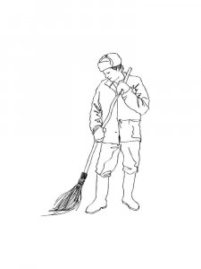 Janitor coloring page 11 - Free printable