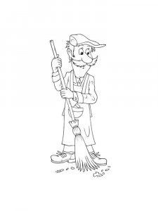 Janitor coloring page 5 - Free printable