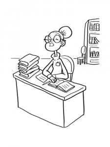 Librarian coloring page 4 - Free printable