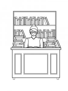 Librarian coloring page 5 - Free printable