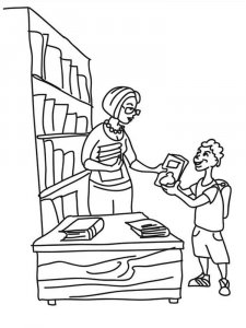 Librarian coloring page 6 - Free printable