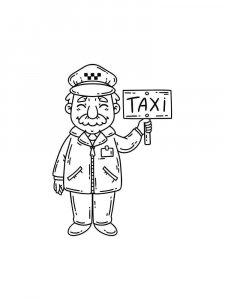 Taxi Driver coloring page 1 - Free printable