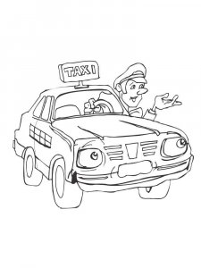 Taxi Driver coloring page 3 - Free printable