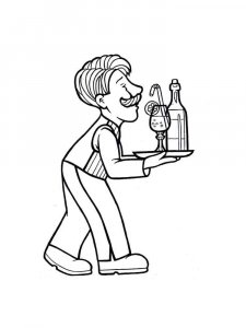 Waiter coloring page 1 - Free printable