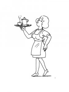 Waiter coloring page 10 - Free printable