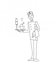 Waiter coloring page 13 - Free printable