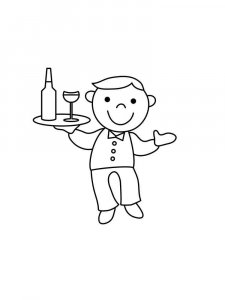 Waiter coloring page 14 - Free printable