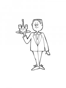 Waiter coloring page 16 - Free printable