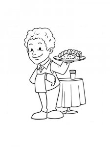 Waiter coloring page 7 - Free printable