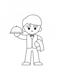 Waiter coloring page 8 - Free printable