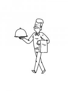Waiter coloring page 9 - Free printable