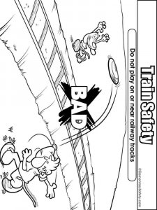 Train Safety coloring page 3 - Free printable