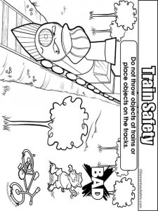 Train Safety coloring page 5 - Free printable