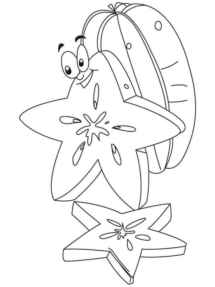 Star Fruit Coloring Pages Download Print Fruits 3 Quiet