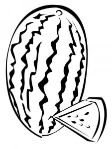 Watermelon coloring page 1 - Free printable