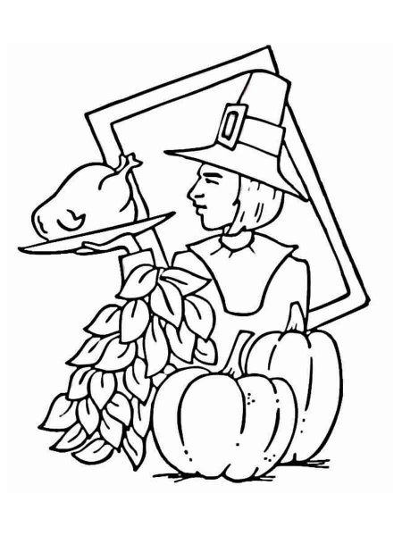 Pilgrim Coloring Page Free Printable