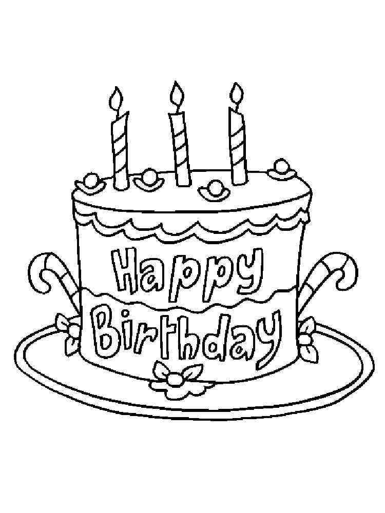 Birthday Cake coloring pages. Free Printable Birthday Cake ...