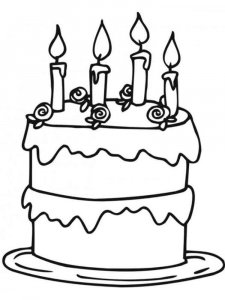 Birthday Cake coloring page 46 - Free printable