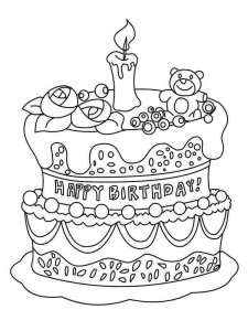 Birthday Cake coloring page 36 - Free printable
