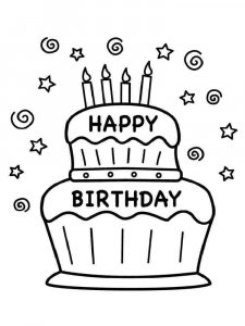 Birthday Cake coloring page 38 - Free printable