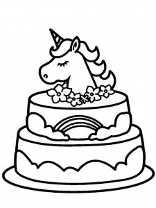 Birthday Cake coloring page 1 - Free printable