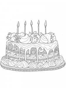 Birthday Cake coloring page 12 - Free printable