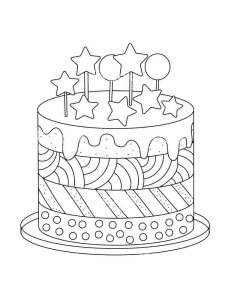 Birthday Cake coloring page 14 - Free printable