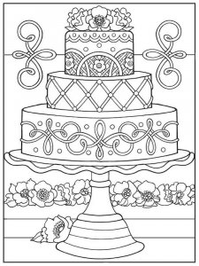 Birthday Cake coloring page 15 - Free printable