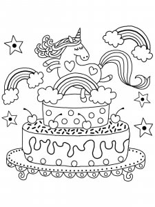 Birthday Cake coloring page 16 - Free printable