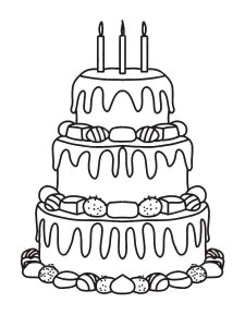 Birthday Cake coloring page 18 - Free printable