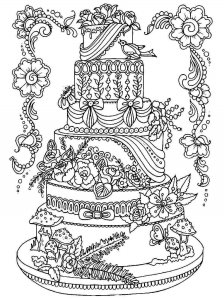 Birthday Cake coloring page 2 - Free printable