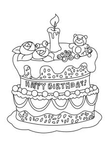Birthday Cake coloring page 20 - Free printable
