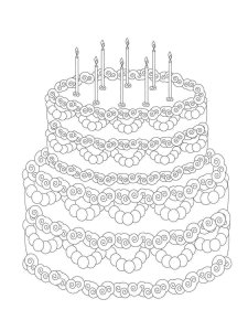 Birthday Cake coloring page 21 - Free printable