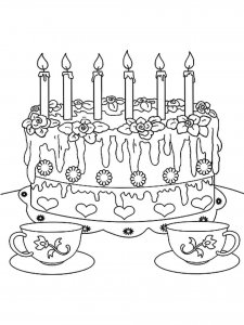 Birthday Cake coloring page 23 - Free printable