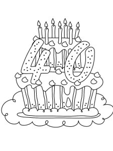 Birthday Cake coloring page 24 - Free printable