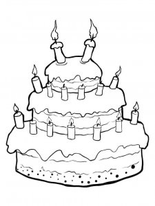 Birthday Cake coloring page 32 - Free printable