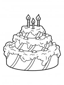 Birthday Cake coloring page 33 - Free printable