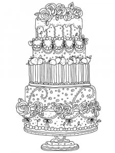 Birthday Cake coloring page 5 - Free printable