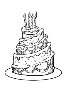 Birthday Cake coloring page 8 - Free printable
