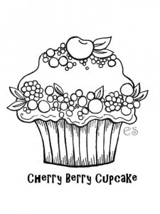 Birthday Cupcake coloring page 10 - Free printable