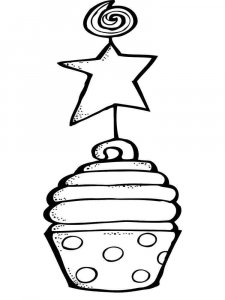 Birthday Cupcake coloring page 11 - Free printable