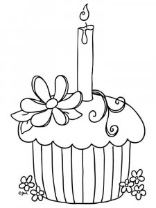 Birthday Cupcake coloring page 12 - Free printable