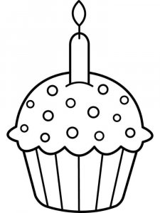Birthday Cupcake coloring page 14 - Free printable