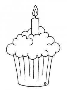 Birthday Cupcake coloring page 15 - Free printable