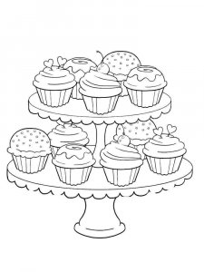 Birthday Cupcake coloring page 16 - Free printable